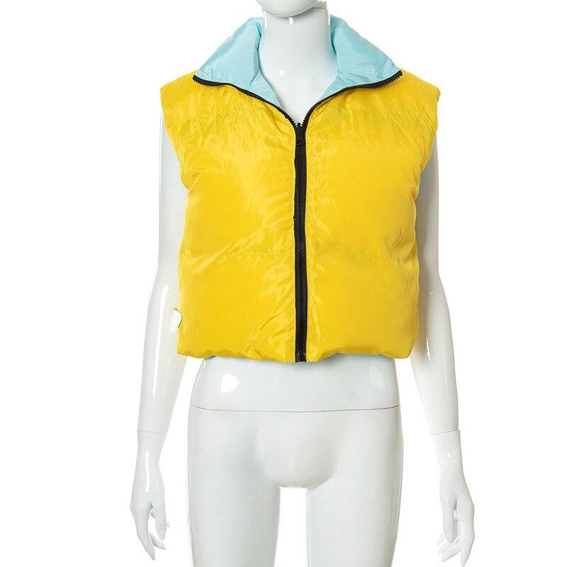 

Повседневные жилеты с высокой талией, женские модные осенне-зимние хлопковые жилеты с воротником-стойкой, женские элегантные однотонные простые пальто на молнии, женские пальто L