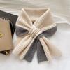 Korean Style Fashionable Casual Color-Blocked Thick Warm Long Scarf For Women