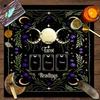 Simple Tarot Cards Tablecloth Altar Cloth With Moon Starry Sky Witch Hands Crystal Divination Cloth Tarot Mat Decor Card Pad