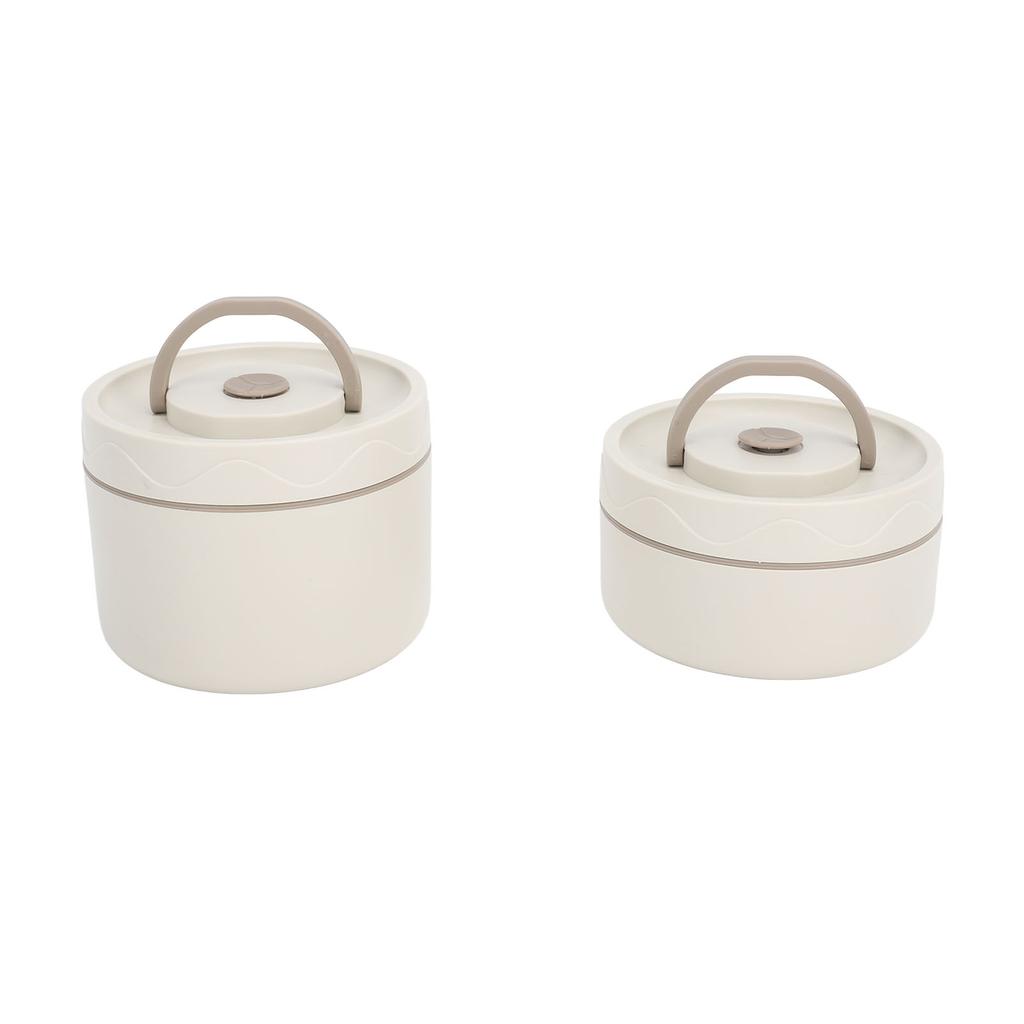 Insulated Lunch Container 304 Stainless Steel Sealed Multifunction Portable Round Thermal Bento Box with Thermal Bag