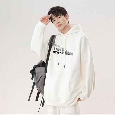 Hooded Sweatshirt for Men In Spring and Autumn New Style American Simple Letter Print Loose Design Basic Versatile Jacket for Men