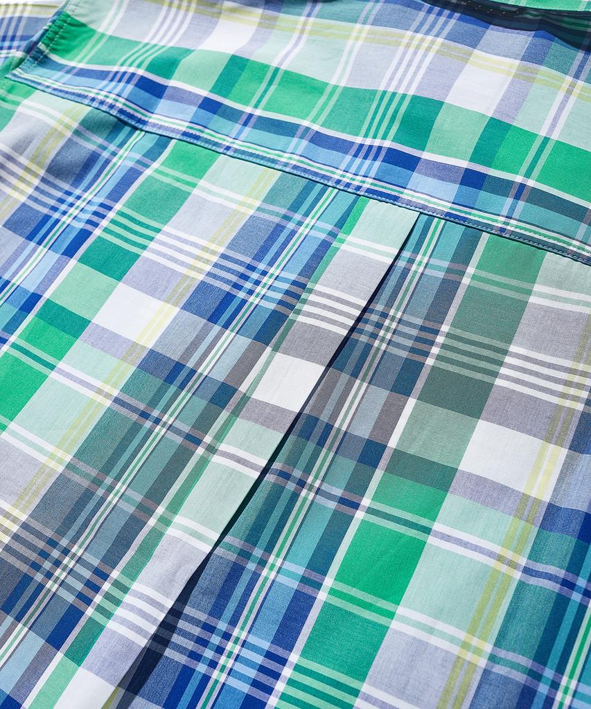 SOUNDSLIFE [Japan Fabric] Back Loop Short Sleeve Check Shirt Blue