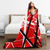 Coperta di Flanella Van Halen Line Art Rosso Nero e Bianco per Adulti Calda Accogliente Coperta da Lancio Decorazione Casa Primavera Copriletto Copri Divano Letto
