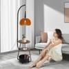 Vintage Industrial Floor Lamp, Modern Standing Light with 2 Trays & 1 Storage Bin, 110V for Living Room, Reading Corner Lamp