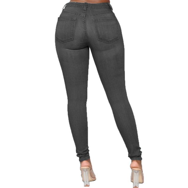 2026 New Fashion Slim Fit Women's Jeans, Solid Color Casual Pencil Pants