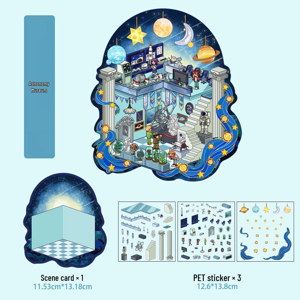 Micro Ink 3D Cartoon Decompression Stickers for DIY Miniature Scene Journals