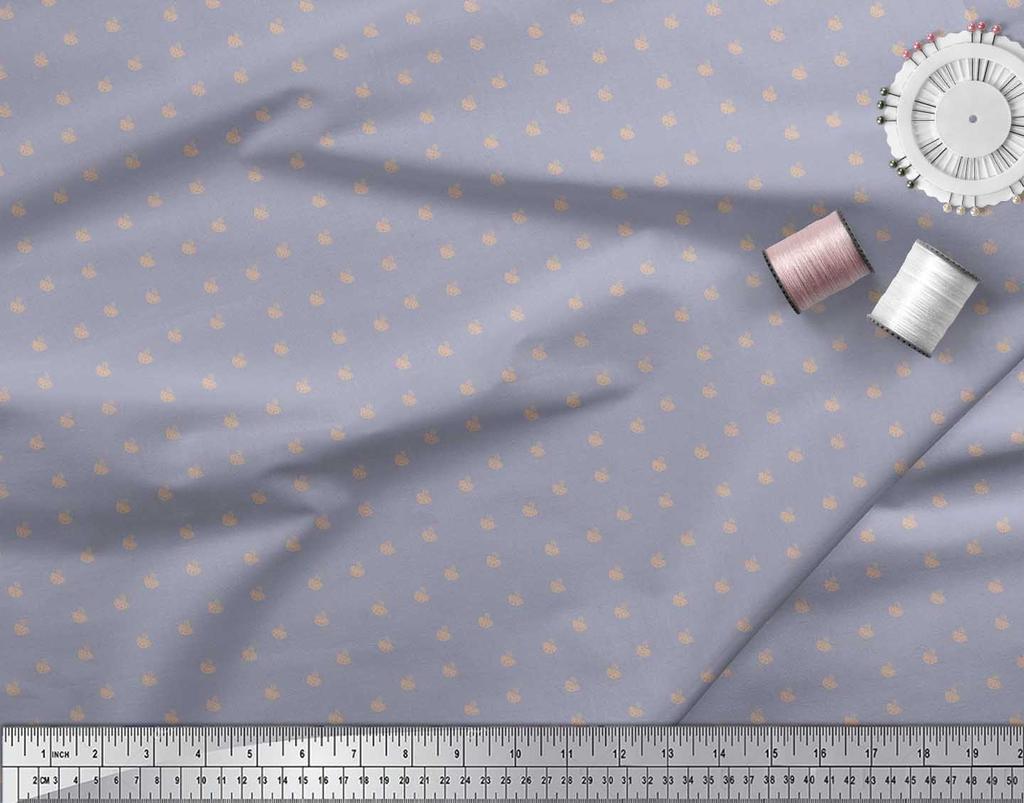 Soimoi Japan Crepe Satin Fabric Tea Cup Shirting Print Fabric by metre 42 Inch