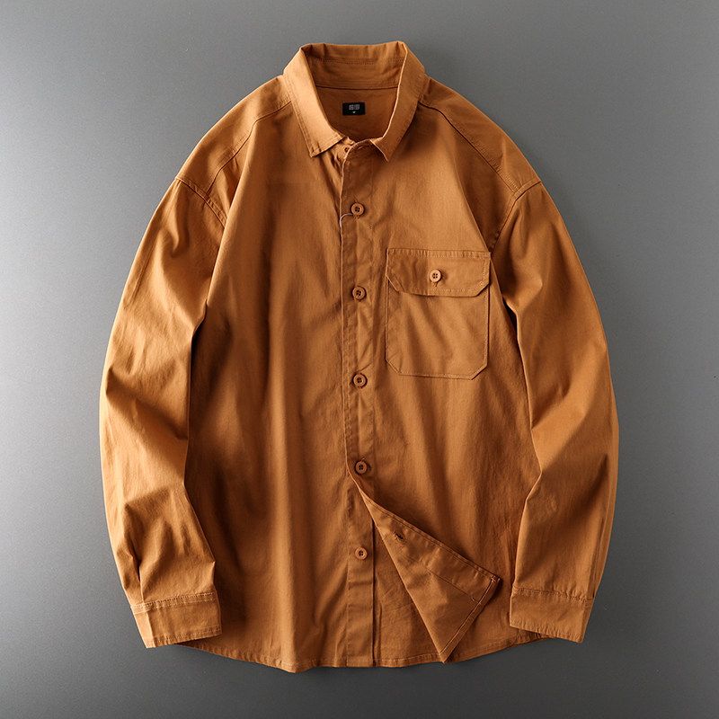 Workwear Shirt Men's American Retro Pure Cotton Trendy Ins Export Export Tail Single Men's Clothing Men Mountain Shirt Coat