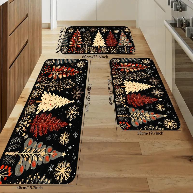 

Christmas Carpet Christmas Tree Kitchen Rug Long Carpet Absorbent Doormat Flannel Carpet For Living Room Sofa Floor Mat 40X60CM(1.3X2FT