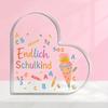 2D Flat, Heart-Shaped School Cone Alphabet Number Theme Acrylic Plaque, Suitable for Wall Decoration, Porch, Room, Villa, Accents Home, Hallway, or Wo