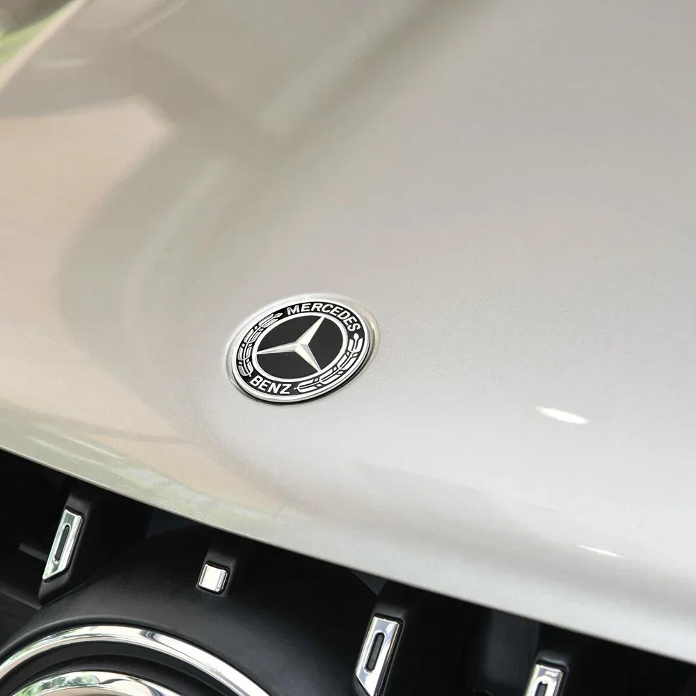 Hots Auto Logo Motorhauben Emblem Metall Flaches Abzeichen Zubehör für Mercedes Benz AMG E S C A B Klasse GLE GLS CLS GLC CLA G
