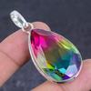 Bi-Color Tourmaline Handmade Copper Jewelry Pendant 2.09" A7H53