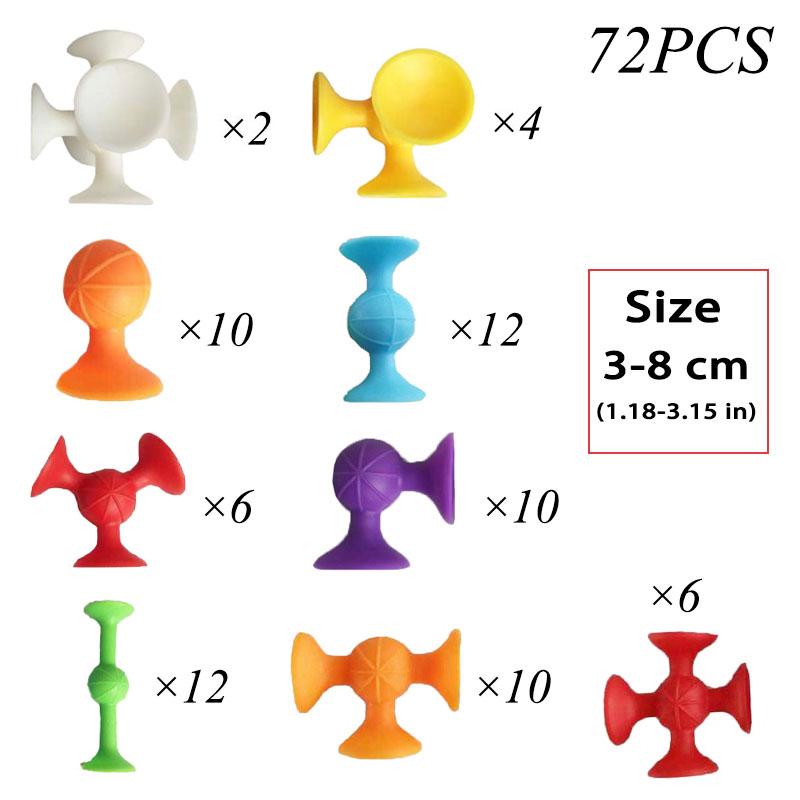 Soft Silicone Sucker Building Blocks Toys Diy Silicone Block Model Sucker Assembled Construction Educational Funny Toys For Kids