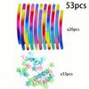 53Pcs Bike Decoration Kit, Reflective Stickers & Wheel Spoke Beads, Star & Heart Design, Durable & Cute Bike Accessories