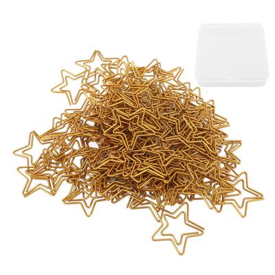 100PCS Trombonnes en Papier Drôles Mignonnes Décoratives en Métal Petites Pinces à Papier pour Journaling pour Bureau École Maison Forme Étoile