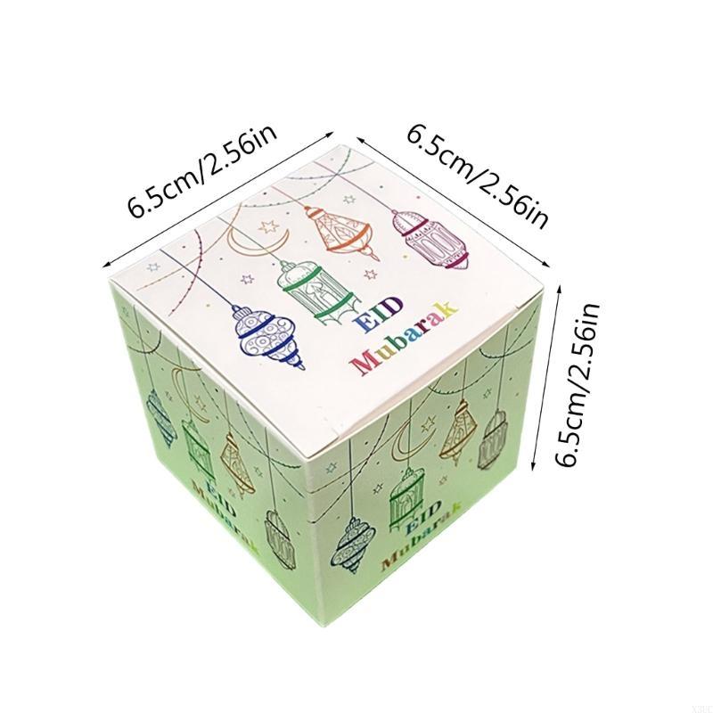 10pcs Eid Mubarak Gift Box Candy Storage Organizers Guest Party Gift  for Candy Biscuits Chocolate Cookie Wrapping X3UC