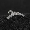 Right Grand ASTM F136 Titanium Arc CZ Cluster Labret Curved Bar Flat Back Stud Earring Helix Cartilage Conch Piercing Jewelry