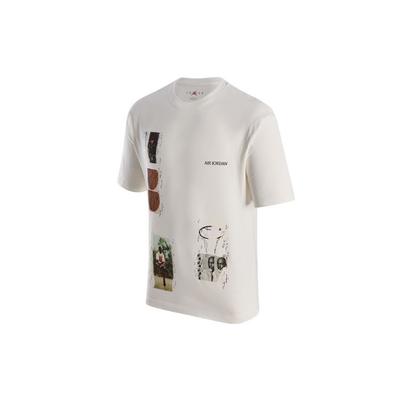 Flight Heritage Star Pattern Print Casual Breathable Round Neck Short Sleeve T-Shirt Men Tops Apricot FN5987-133