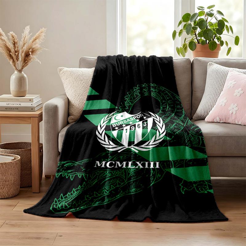 Bursaspor Blanket Flannel Blanket Soft Cozy Plush Throw for Sofa Bed Lightweight Home Decoration