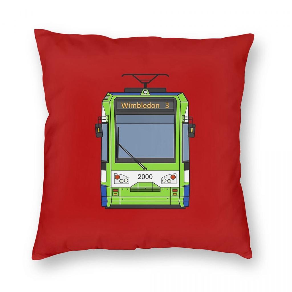 Croydon Tramlink Square Pillowcase Polyester Linen Velvet Creative Zip Decor Home Cushion Cover x