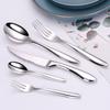 6/16/20/24Pcs Sliver Tableware Stainless Steel 304 Cutlery Set Mirror Fork Spoon Western Dinner Set Smooth Handle Flatware4