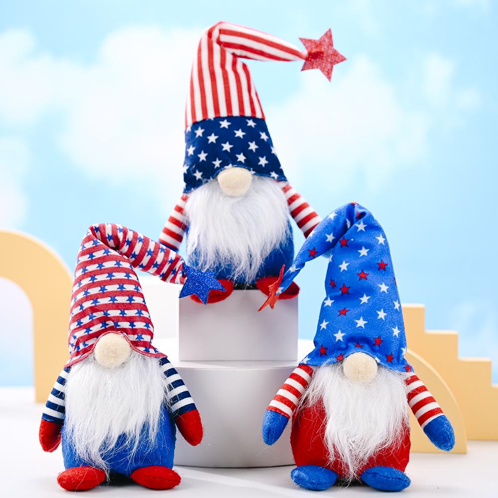 Patriotic Star Gnome Plush Doll - Children's Gift Ornament