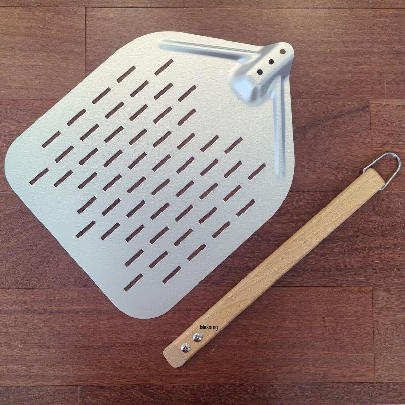 

Алюмінієва лопатка для піци з ручкою з бука, зі знімною лопатою, для випікання