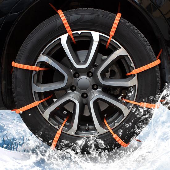 10Pcs Universal Anti-Skid Snow Tire Chains Easy Install Reusable Anti Snow Chains Ice-Breaking Traction Cables