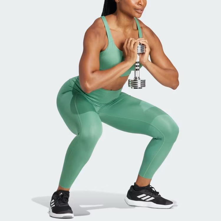 Adidas Optime Power 7/8 Leggings Women Bottoms Green IT6747