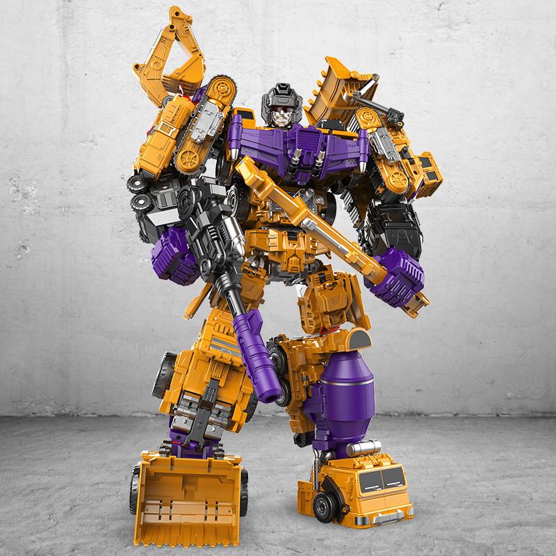Jinjiang New Transformation Toys Boy Anime Devastator Movie Action Figure Model Car Robot Engineering Vehicle Kids Gift 6 in 1 Poseable Articulated