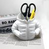 Trendy 3D-Printed Down Jacket Pen Holder & Coaster Set for Students