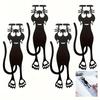 1-5pcs Acrylic hollowed-out bookmarks, creative hollowed-out black kitten hanging bookmarks, perfect gifts for reading lovers