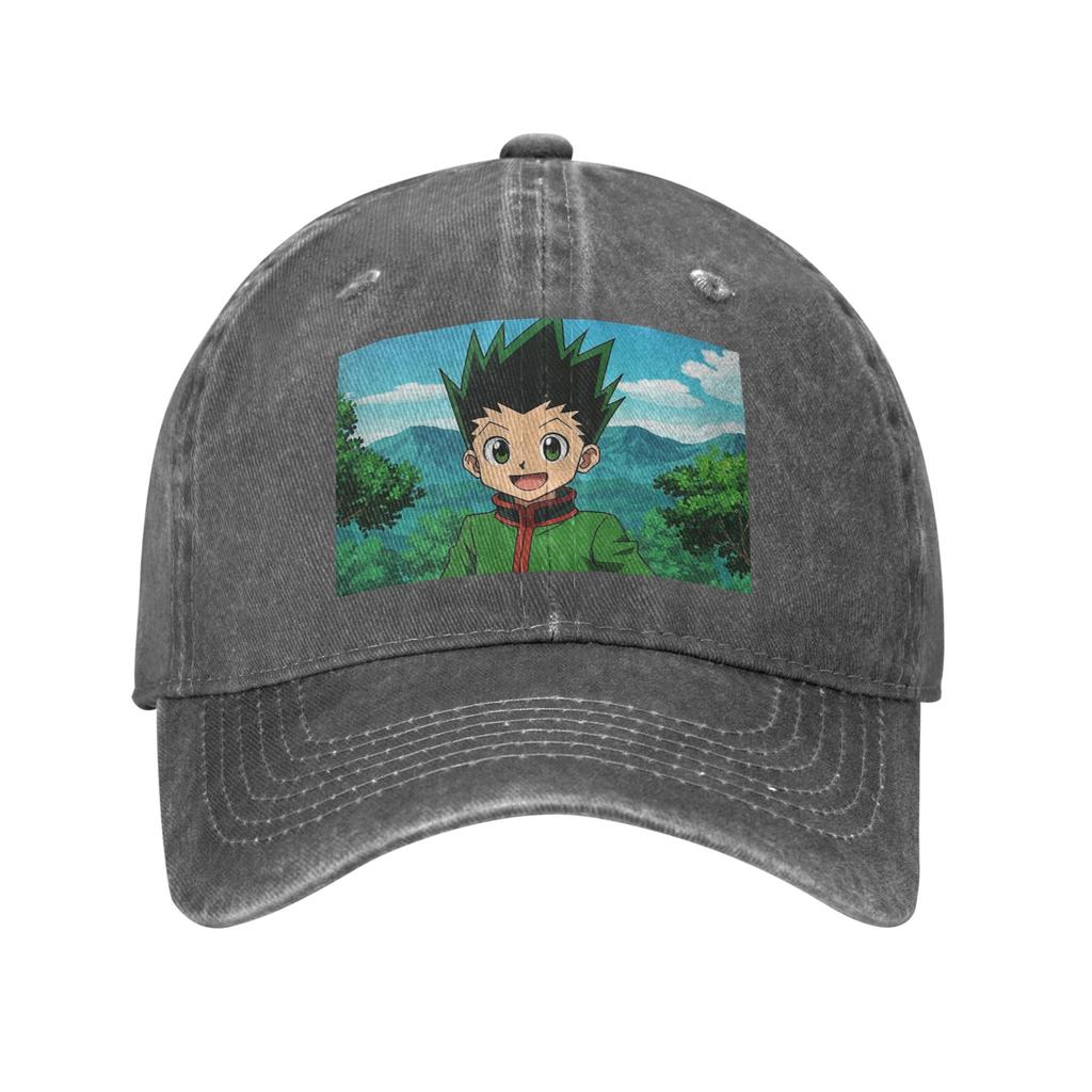 Anime Hunter X Hunter Gewaschene Jeans-Kappe Lässige Baseballkappen Verstellbarer Hut Sommer Unisex Baseballkappen