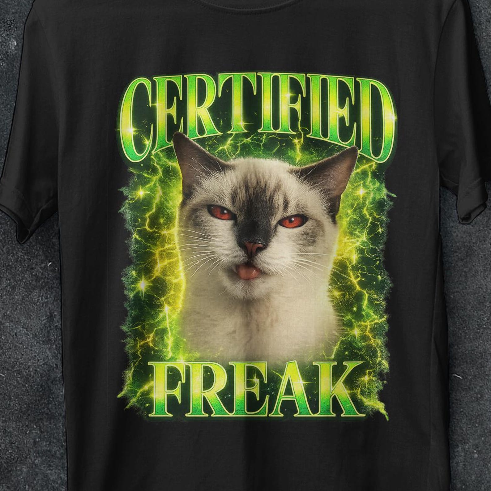 Certified Freak Funny Cat Meme T shirt, bootleg meme shirt, Cat lover shirt, funny cat t shirts, funny gifts, retro graphic tee, cat love L