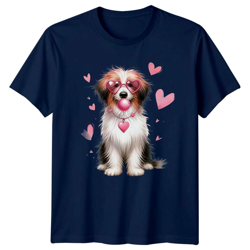 Cute Dog Hearts Bubblegum Valentines Day Animals Dogs Unisexs TShirt Unisexs Tee