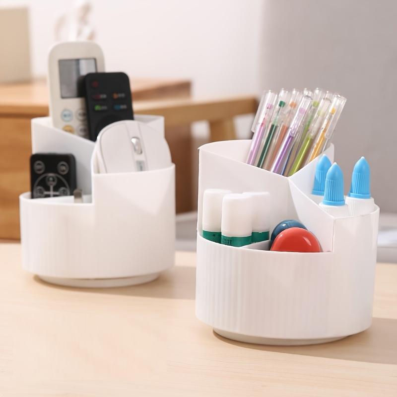 Drehbarer Make-up-Organizer 4 Fächer Große Kapazität Aufbewahrungsbox Kunststoff Kompakter Schreibtischhalter für Kosmetikpinsel Schreibwaren