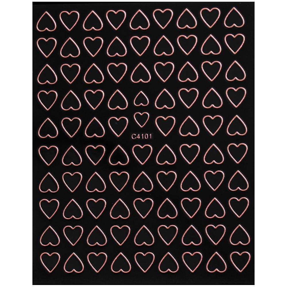 Hollow Love Nail Art Sticker Solid Color Simple Love Valentine'S Day Ladies Nail Decoration Sticker