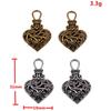 Filigree Heart Charms Antique Alloy Pendants For Vintage Floral Jewelry