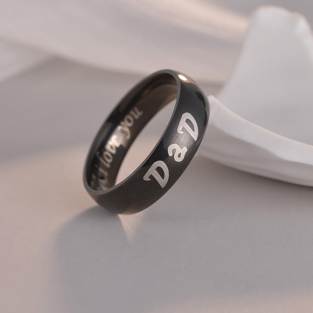 1PC Stainless Steel Family Ring Fashion Warm Member  Christmas Gift Idea for Women Girls