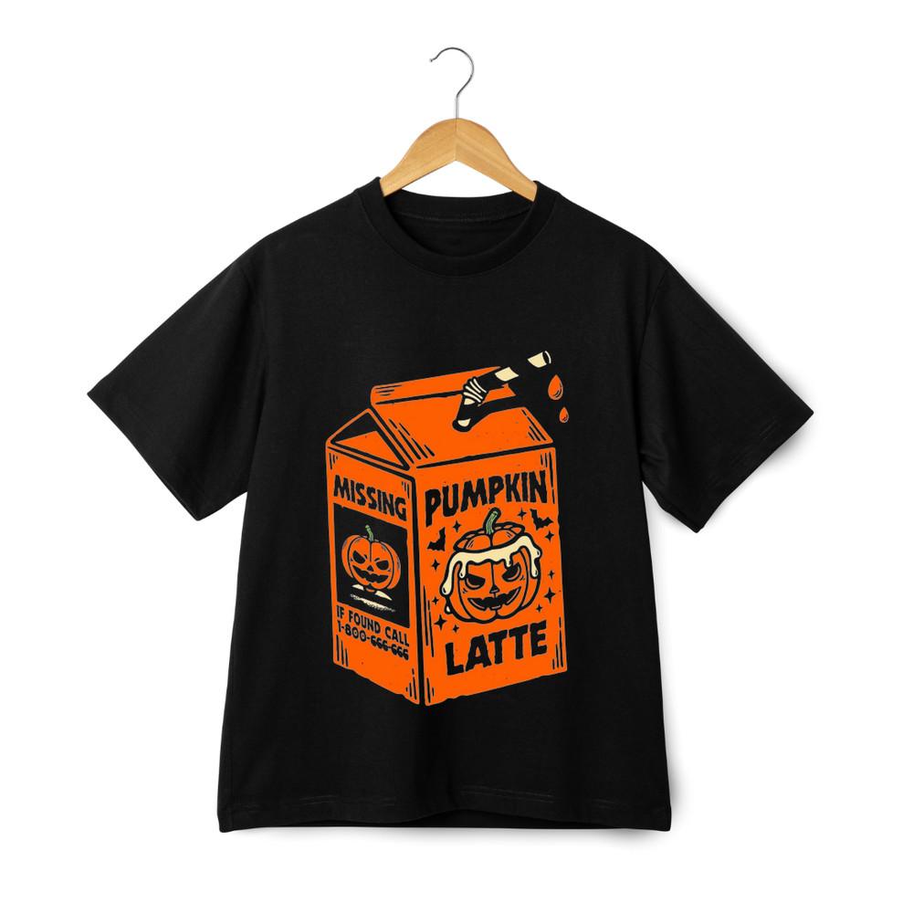 

Pumpkin Latte Juice Box Graphic T-Shirt – Funny Halloween Coffee Streetwear Tee 2XL
