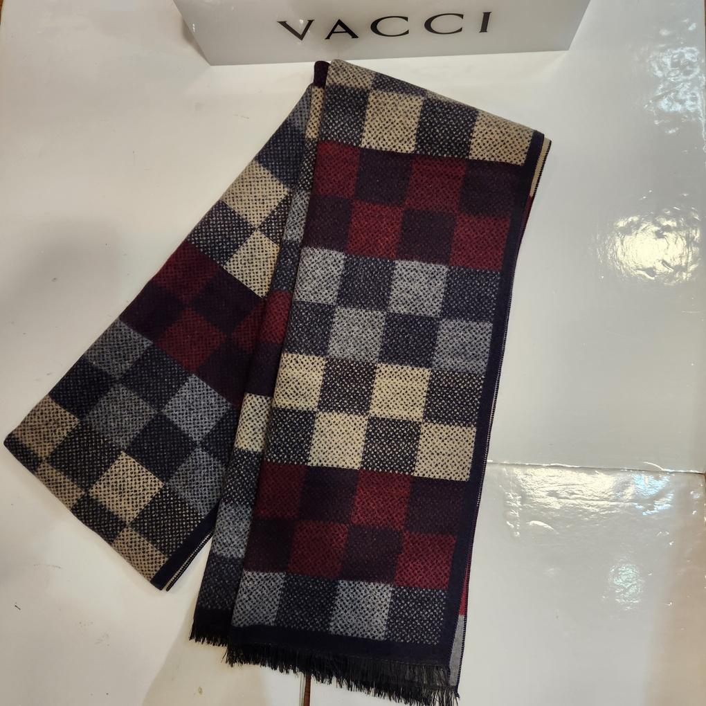 Men's warm and cozy winter muffler, soft and comfortable even on sensitive skin, beige, red, navy, and check mixed VM1M4BR102