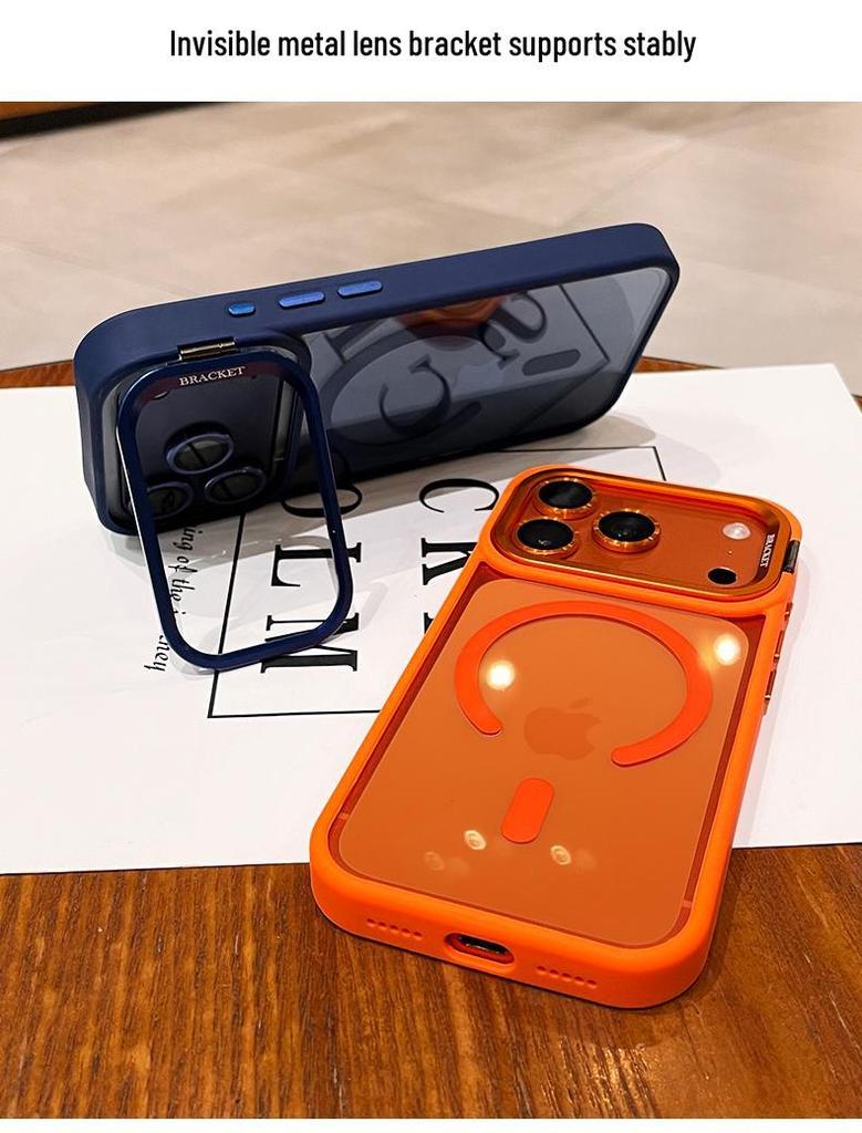 Magnetische Acryl iPhone 17 Linsenhalter Hülle mit Lanyard