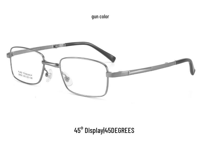 Versatile Pure Titanium Folding Eyeglasses Frame, Prescription-Ready, Anti-Blue Light, Portable & Business-Friendly