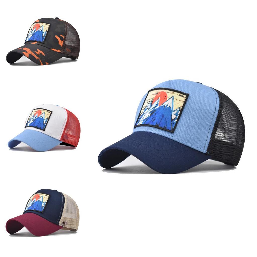 Hat Mountain Embroidery Colored Baseball Hat Cotton Cap Breathable