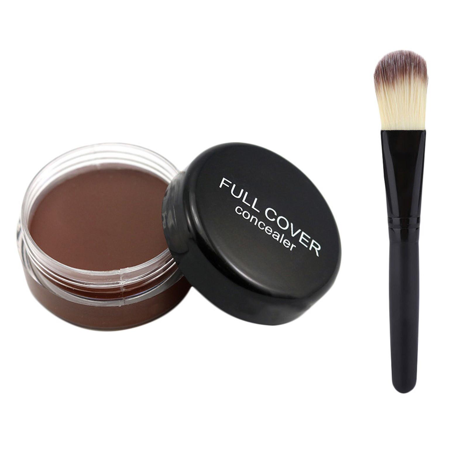 Makeup Foundation Base Nude Face Liquid Cover Concealer + Wooden Brush