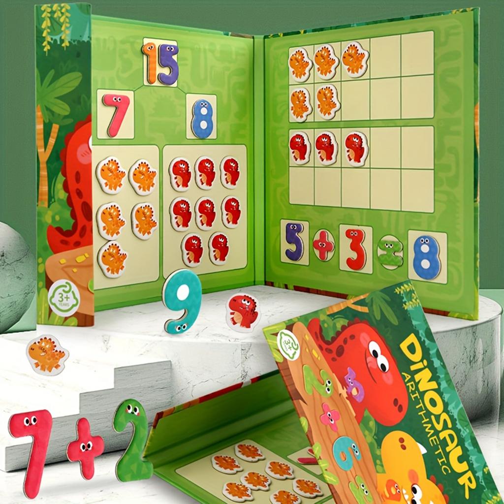 Dinosaur Arithmetic Learning Game, Interactive Math Tool To Teach Number Decomposition And Counting, Educational Toy With Dinosaur Illustration