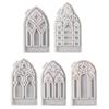 5pcs Candlesticks Silicone Molds Gothic House Candle Holder Castings Molds