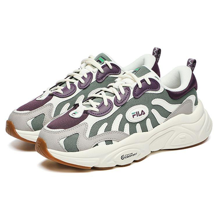 FILA Keppler Mesh Fabric Leather Reflective Retro Low-Top Casual Shoes Women sneaker Gray F12W232129FBP