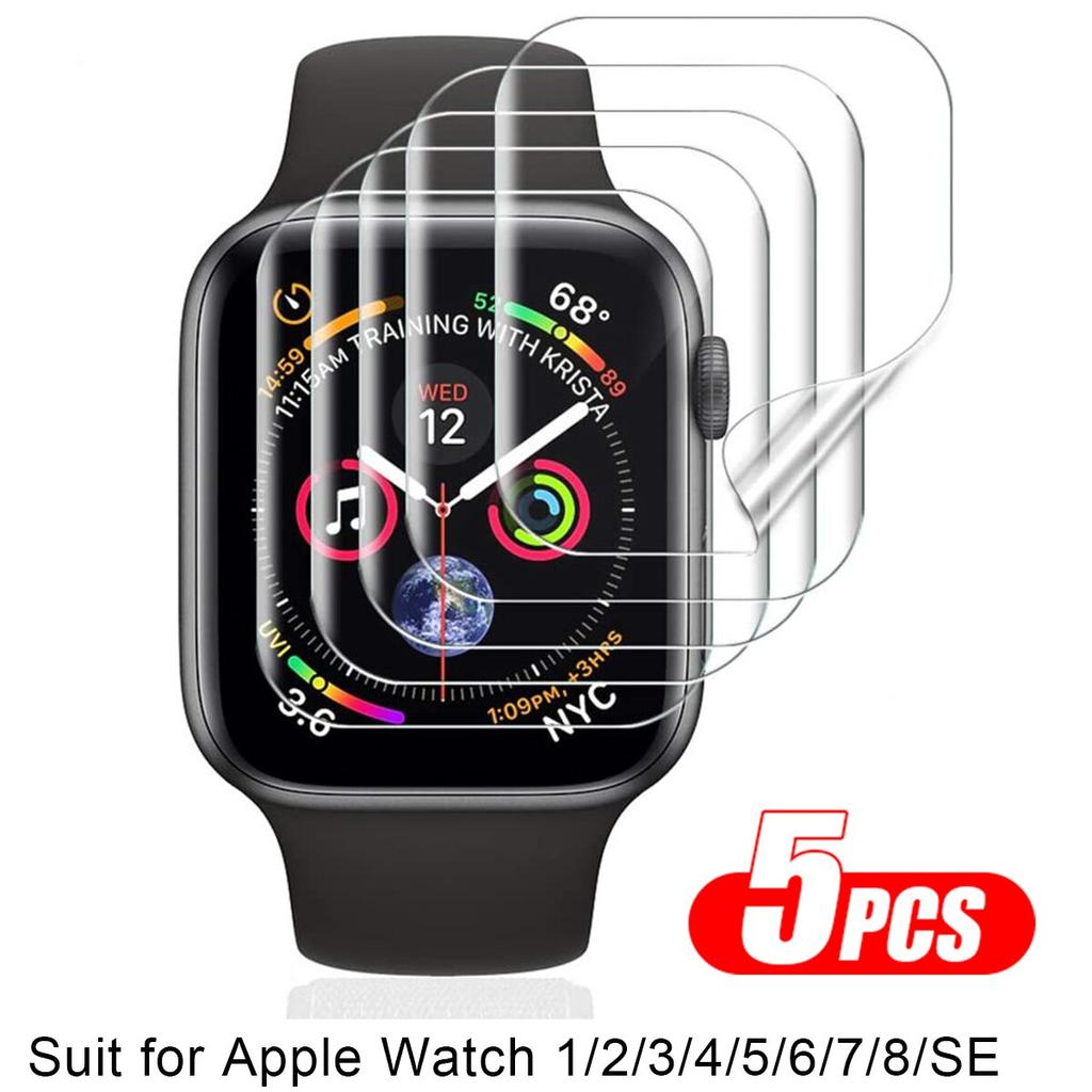 5pcs/lot Screen Protector Film For Watch 8 7 6 SE 5 4 3 Full Protective For IWatch Series 38mm 42mm 45mm 41mm 40mm 44mm