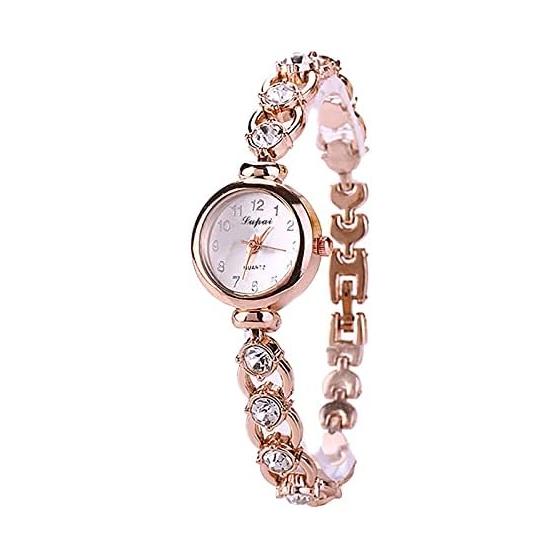 Fashion Quartz Watch Clear Crystal Alloy Bracelet Ladies Bracelet Watch Ladies Watch
